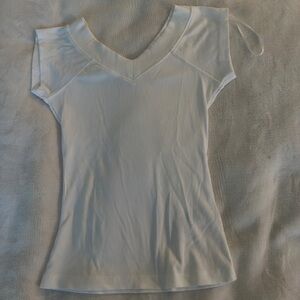 Women's White V-Neck Top